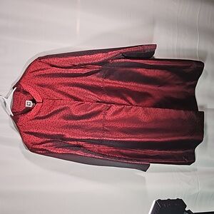 Anne Klein Burgundy and Black Trench Coat